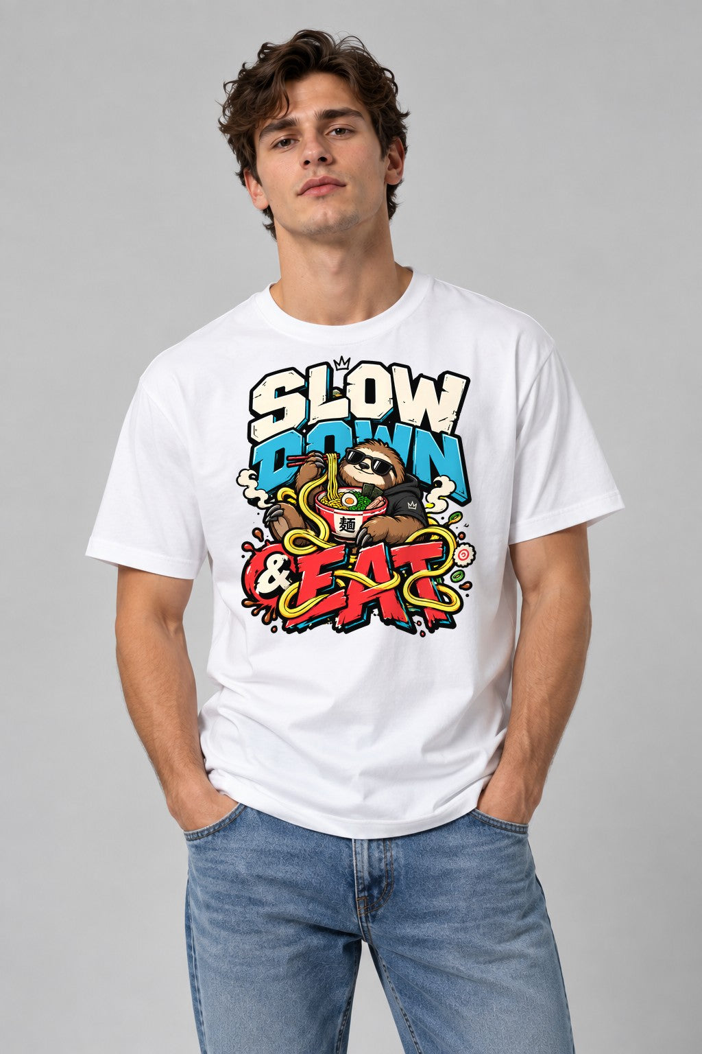 Slow Down and Eat - White