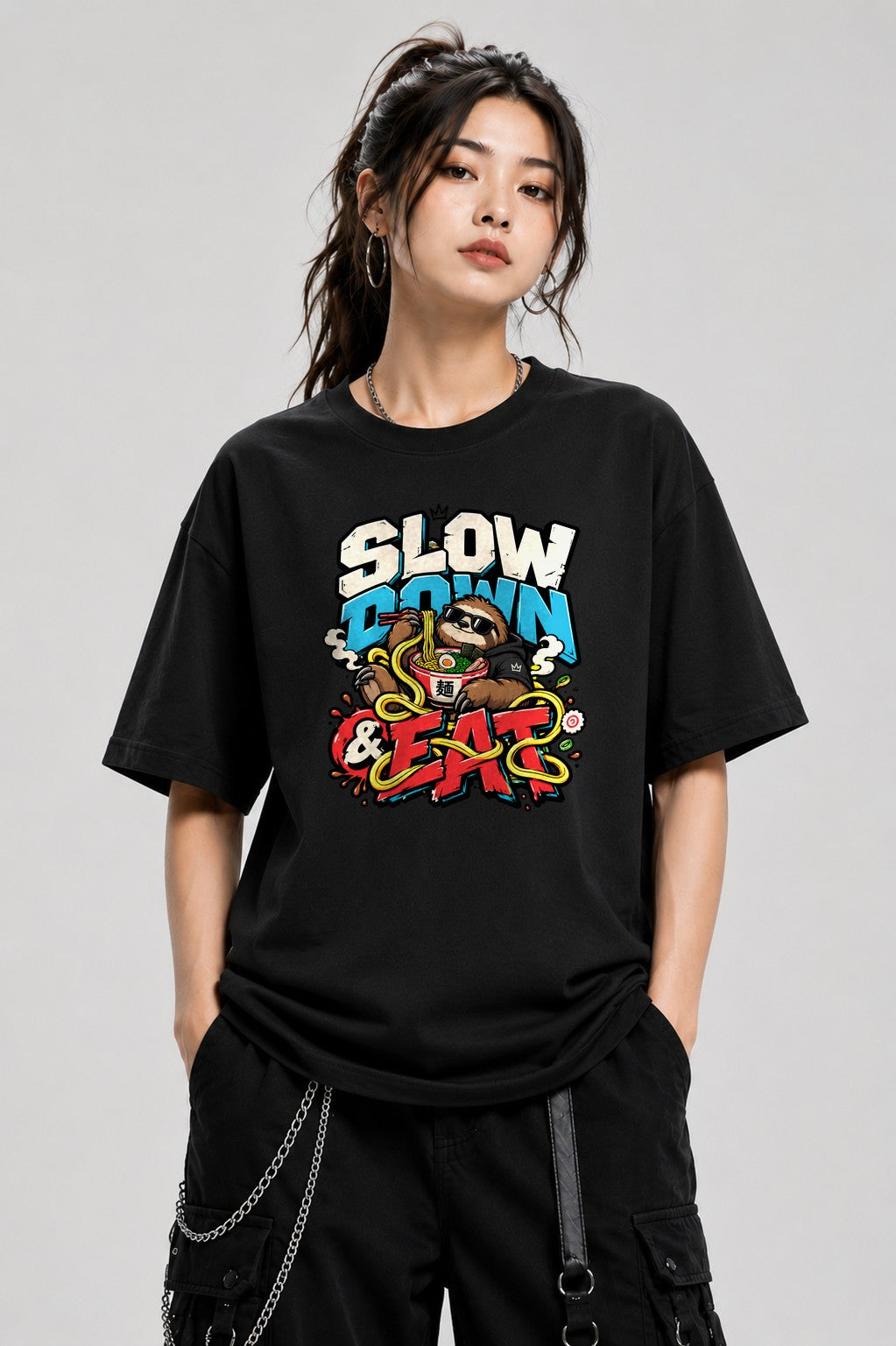 Slow Down and Eat - Black