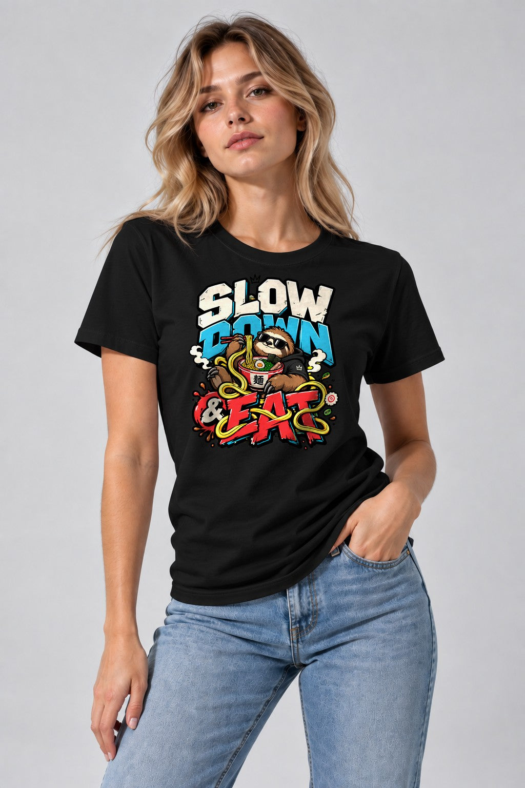 Slow Down and Eat - Black