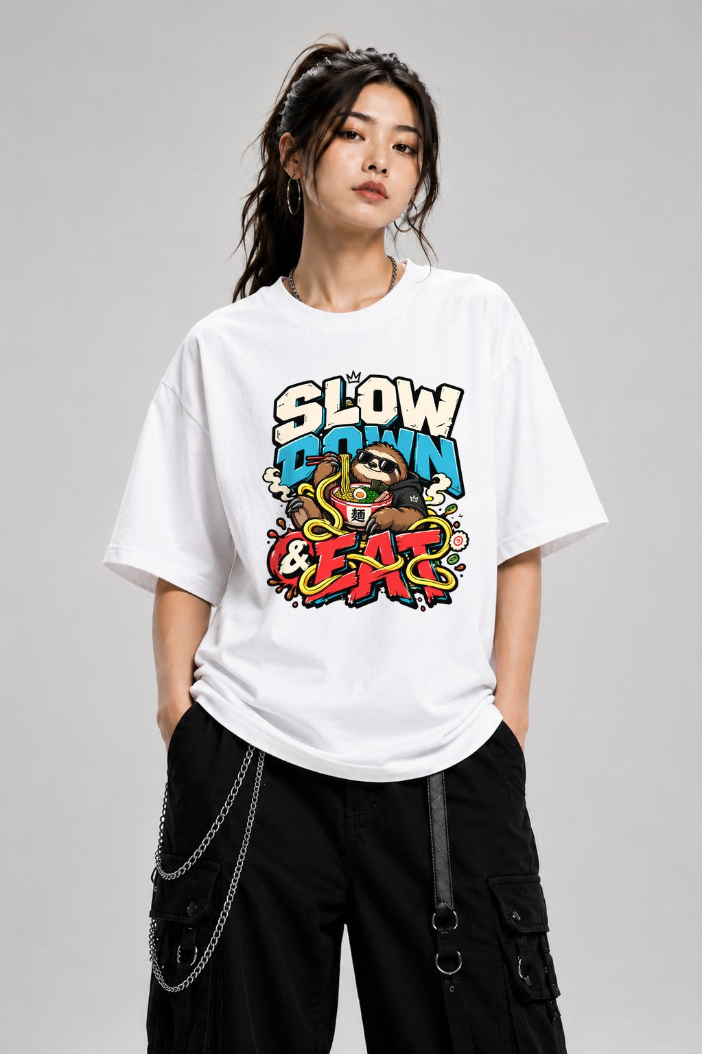 Slow Down and Eat - White