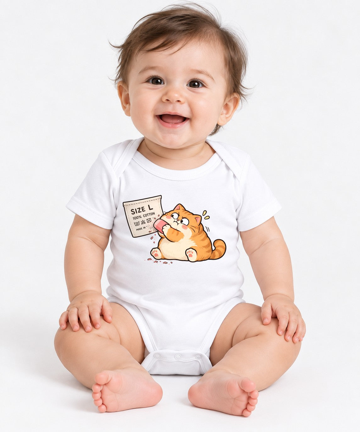 Snacking Cat - White