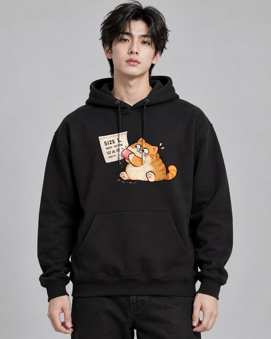 Snacking Cat - Black