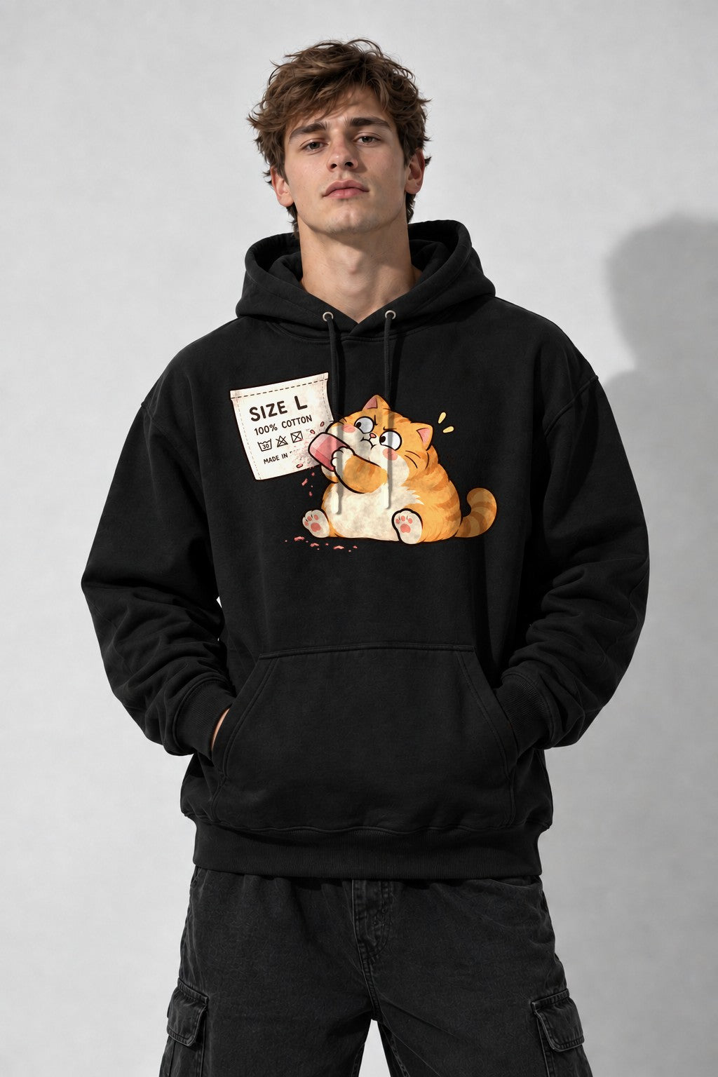 Snacking Cat - Black