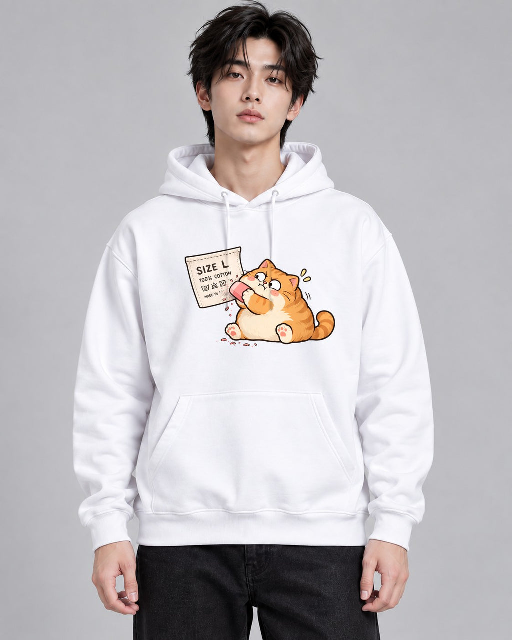 Snacking Cat - White
