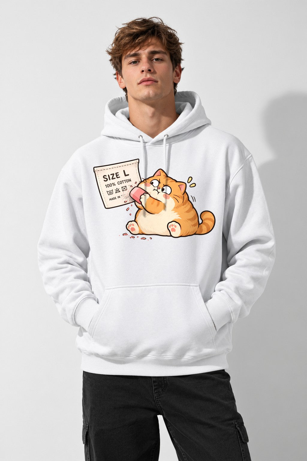 Snacking Cat - White