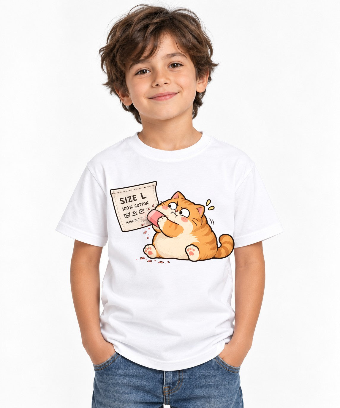 Snacking Cat - White