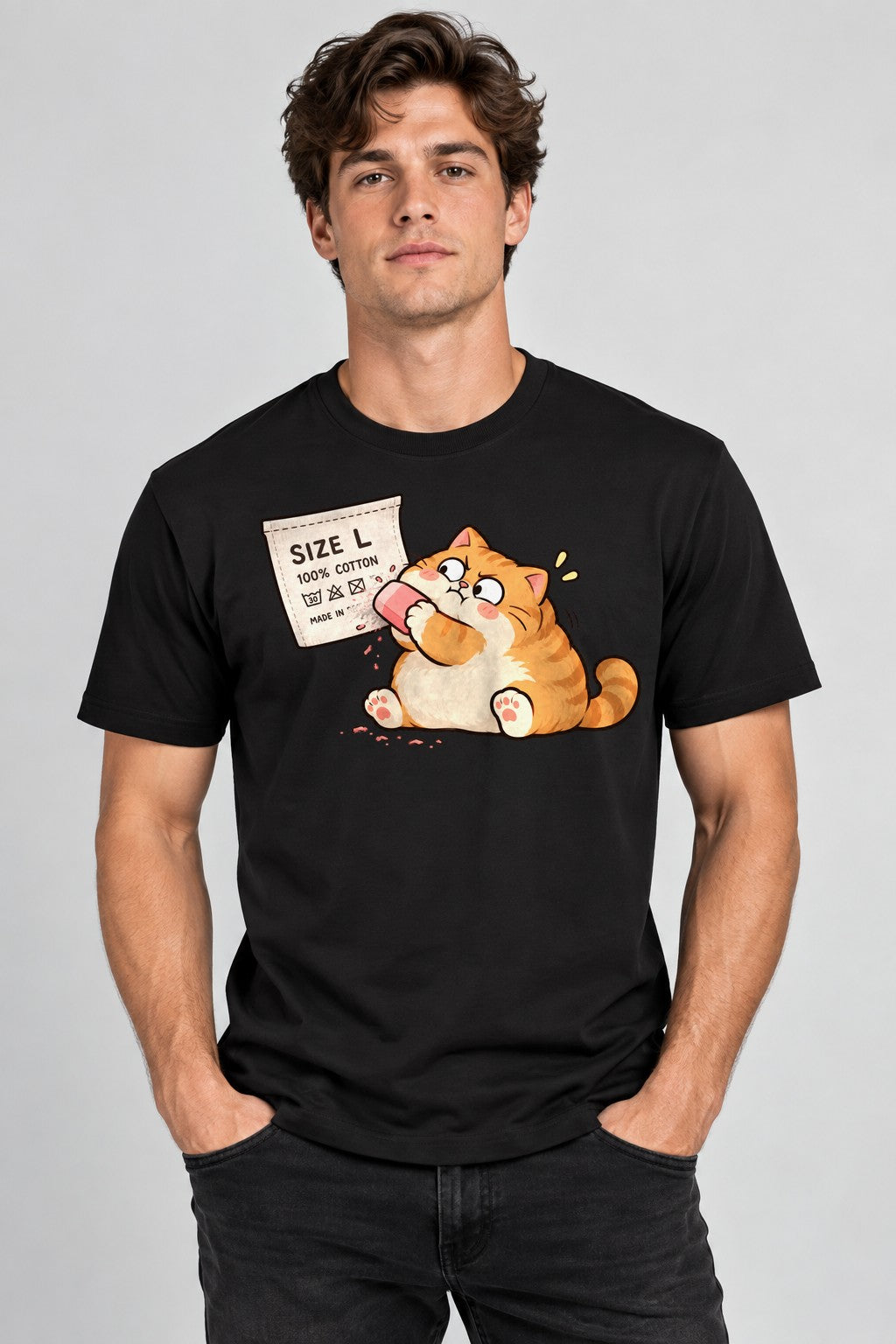 Snacking Cat - Black