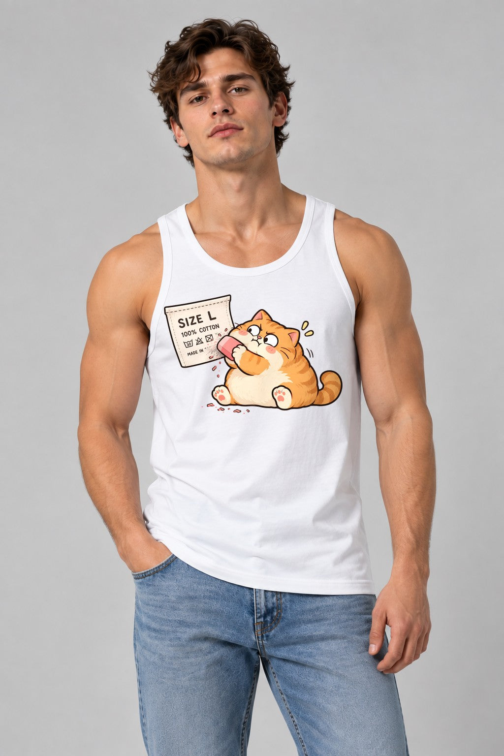 Snacking Cat - White