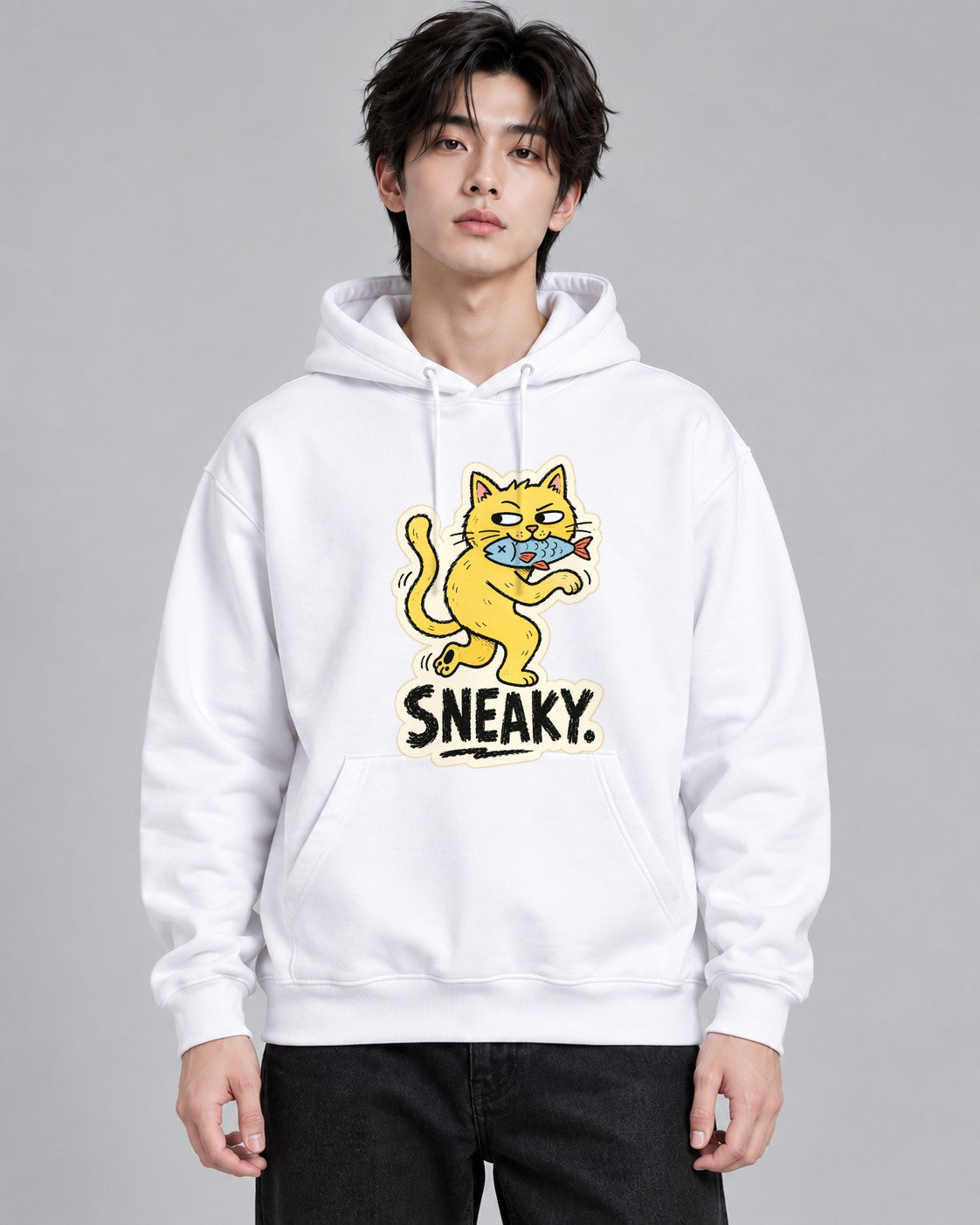Sneaky Cat - White
