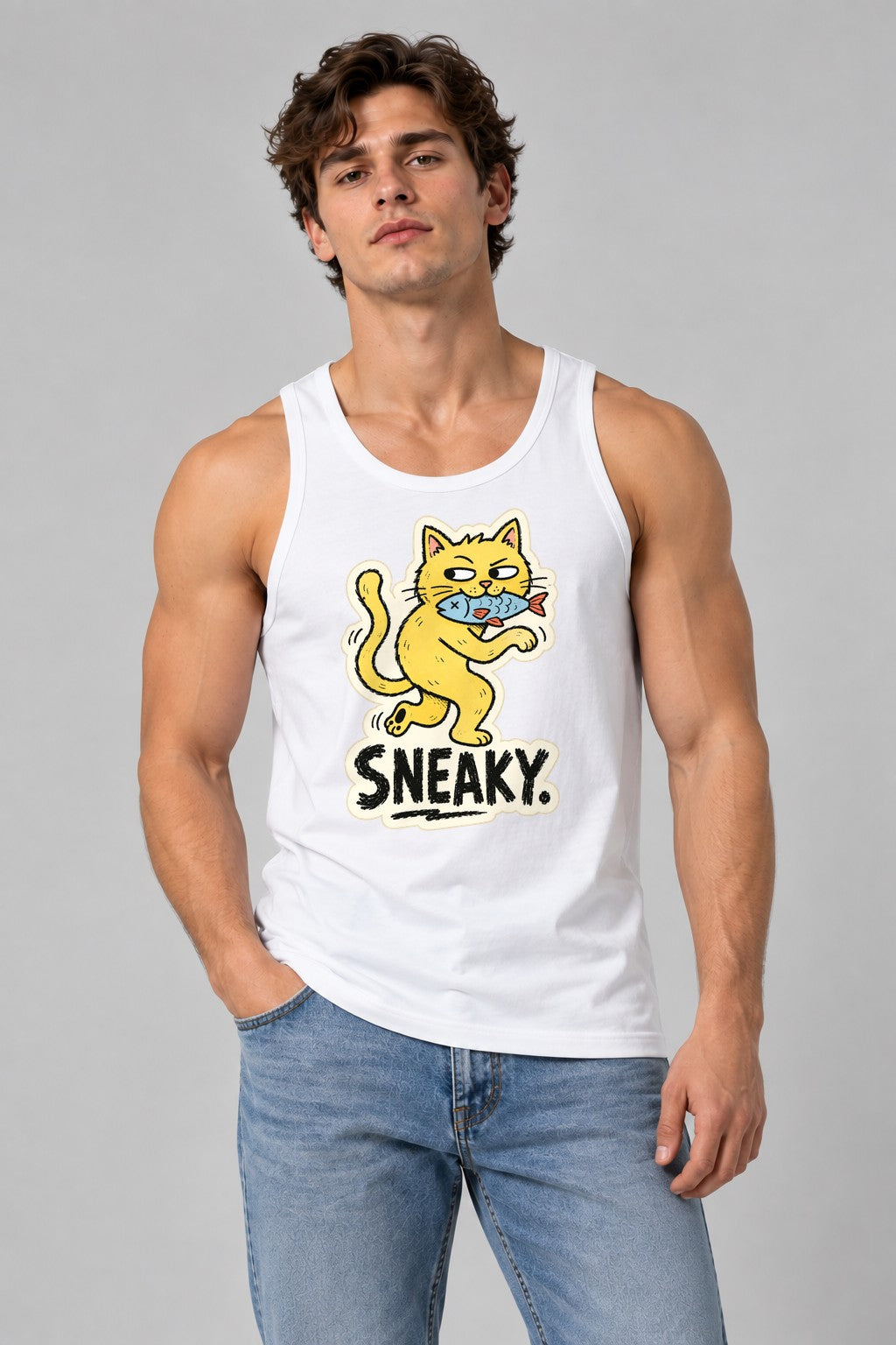 Sneaky Cat - White