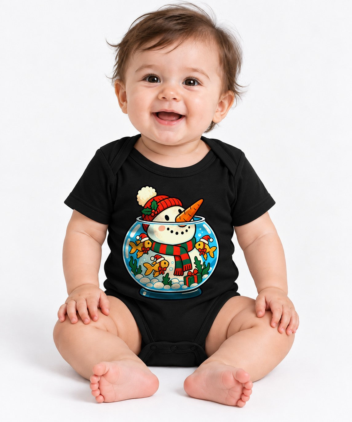 Snowman Fishbowl Christmas - Black