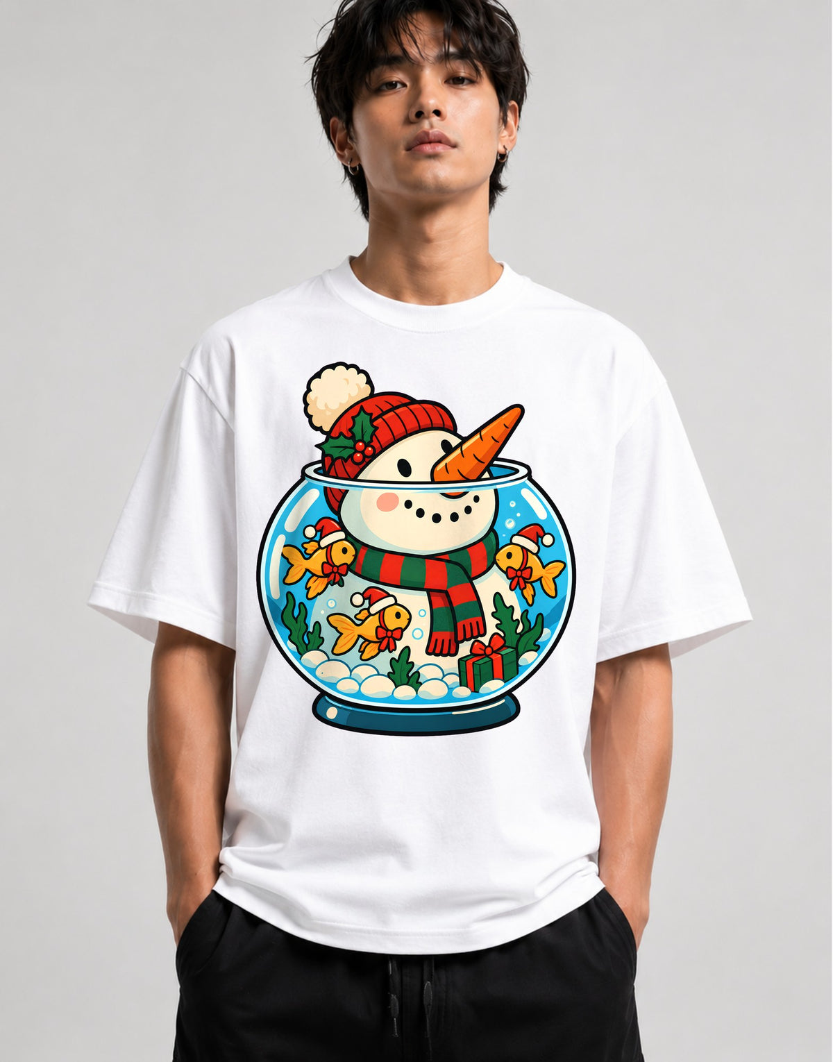 Snowman Fishbowl Christmas - White