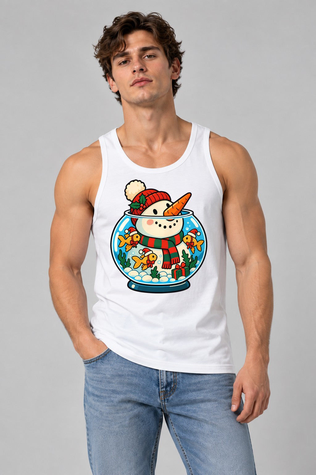 Snowman Fishbowl Christmas - White
