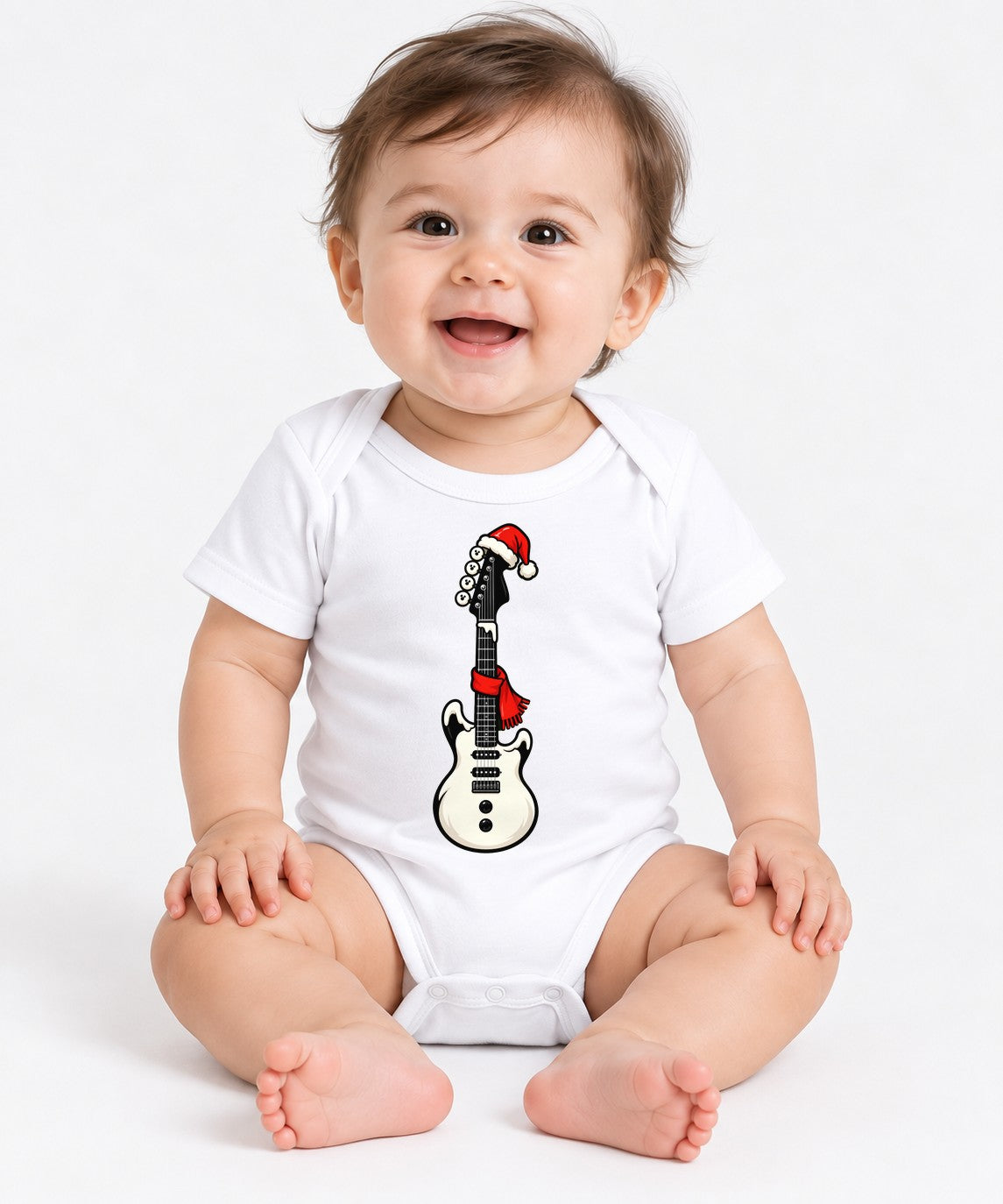 Snowman Guitar Christmas - White