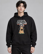 Social Battery 0% Funny Introvert Pu - Black