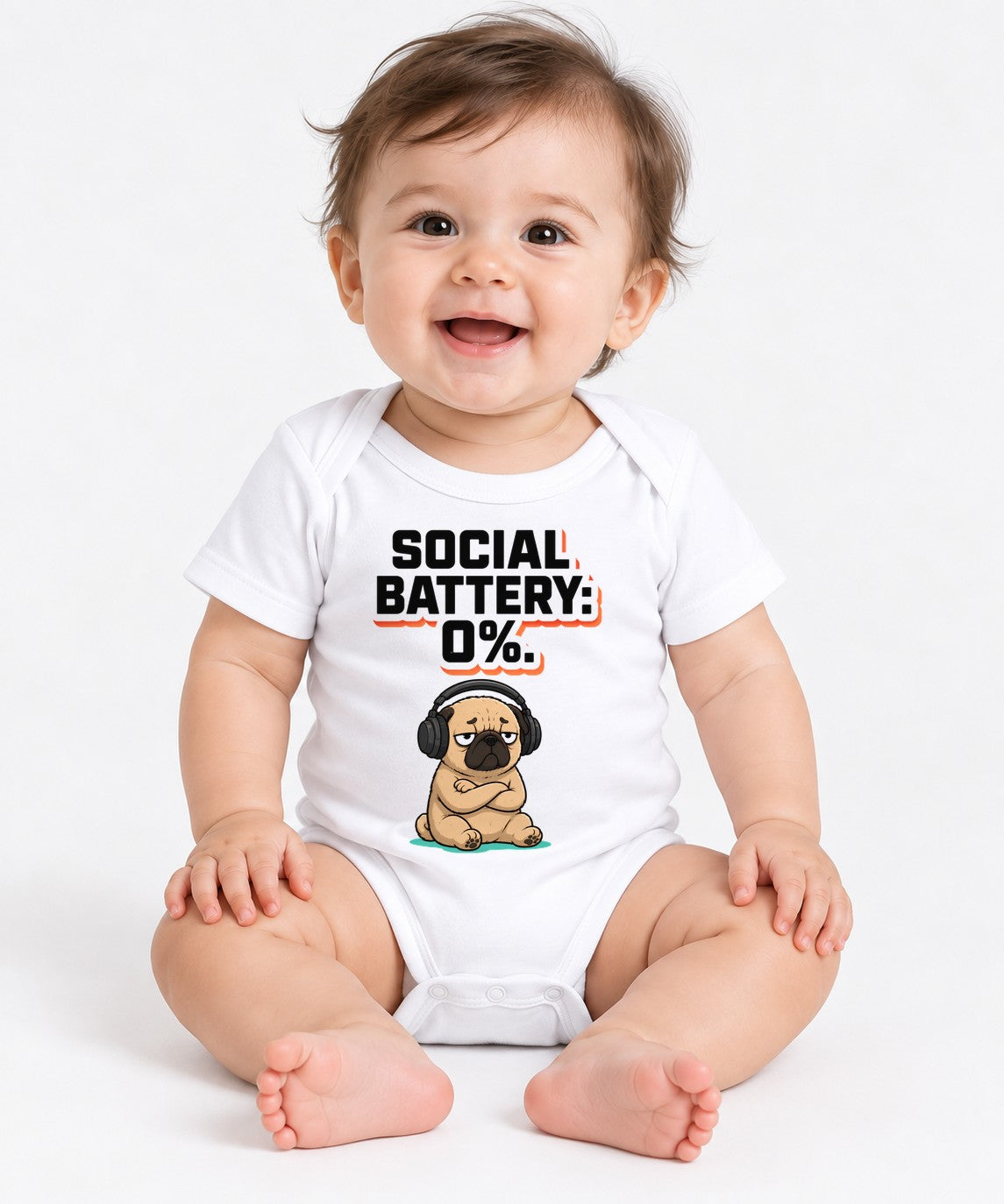 Social Battery Zero Pug - White