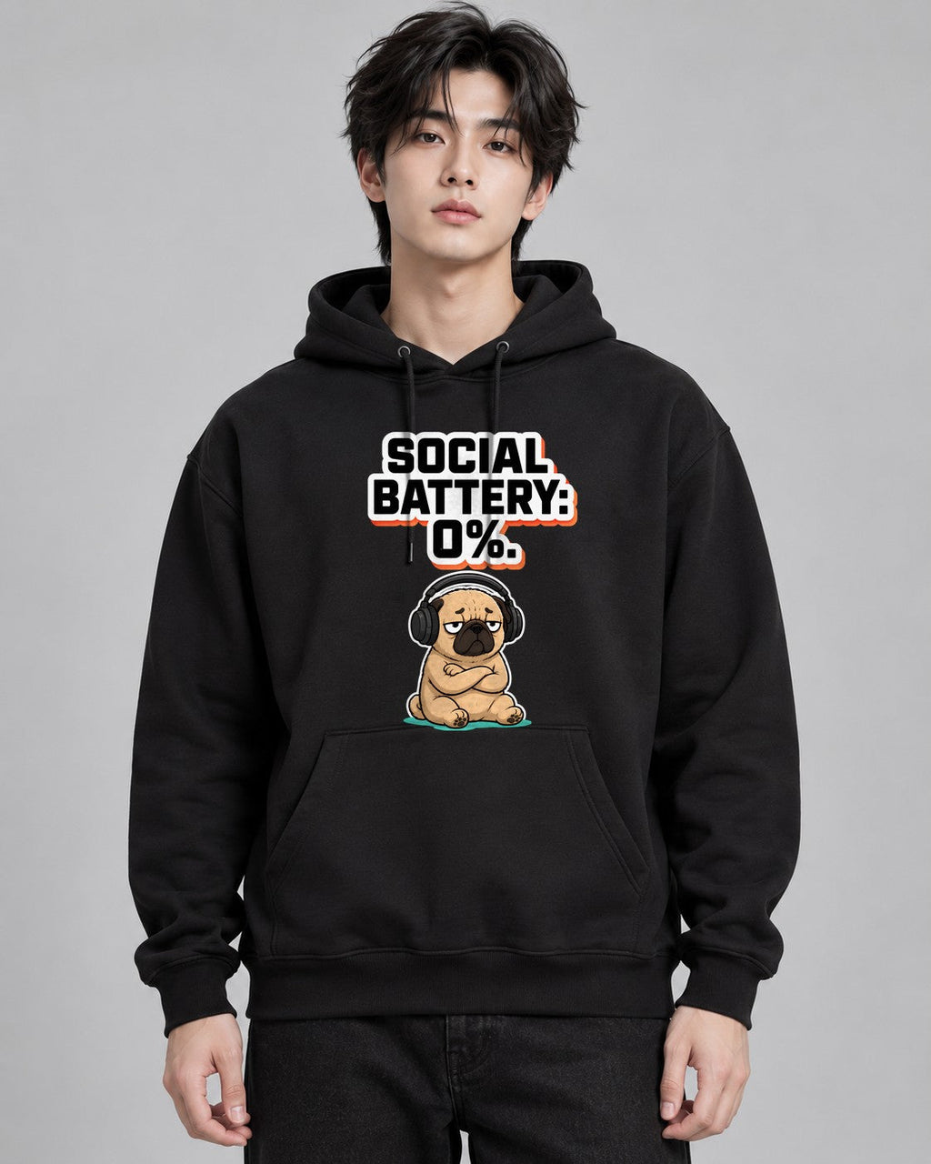 Social Battery Zero Pug - Black