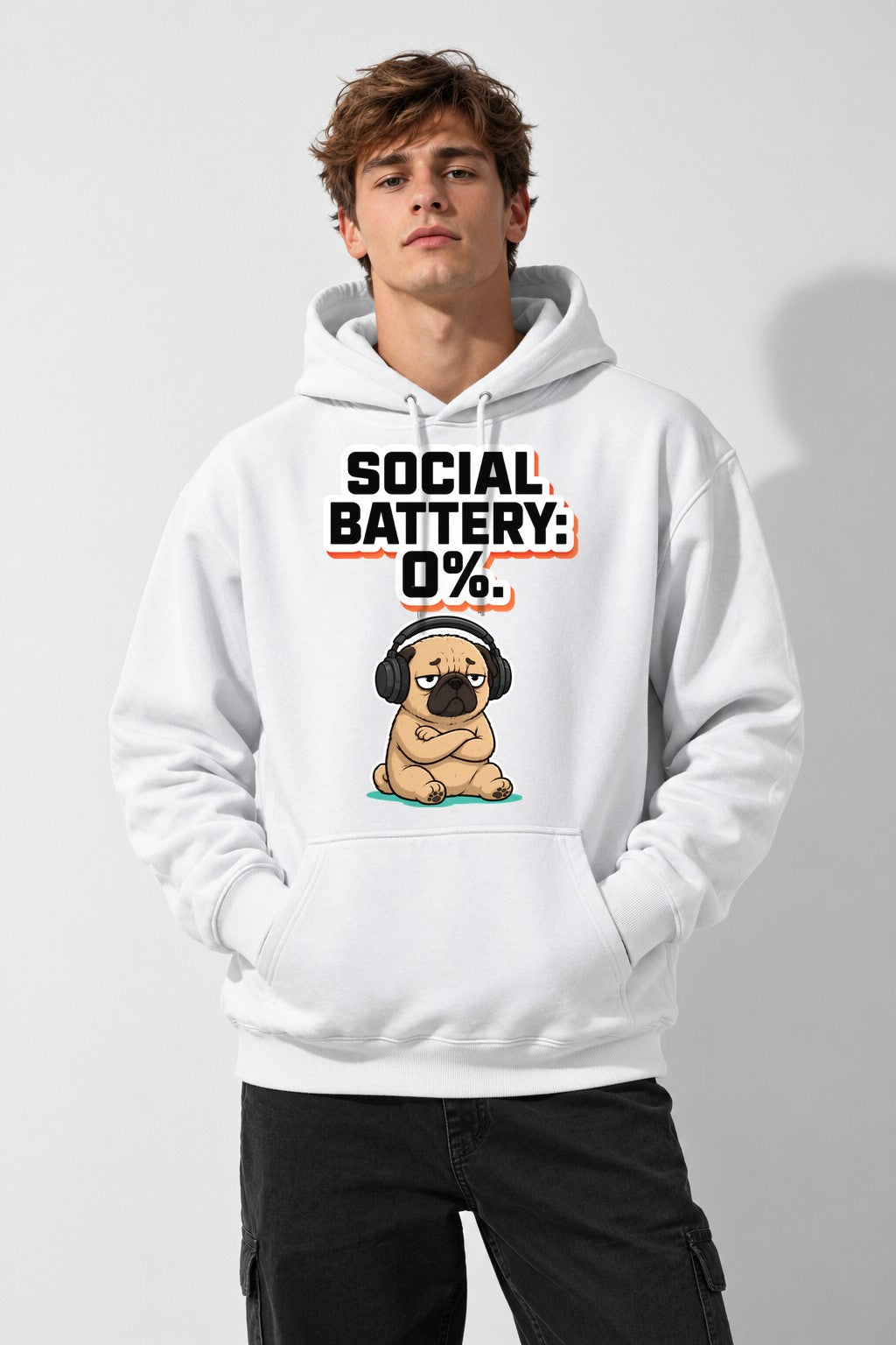 Social Battery Zero Pug - White
