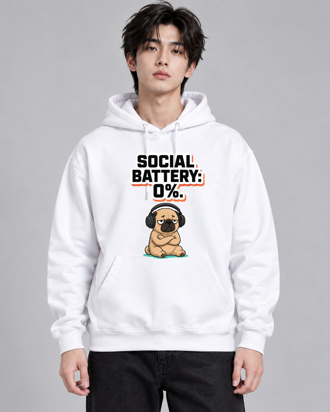 Social Battery Zero Pug - White