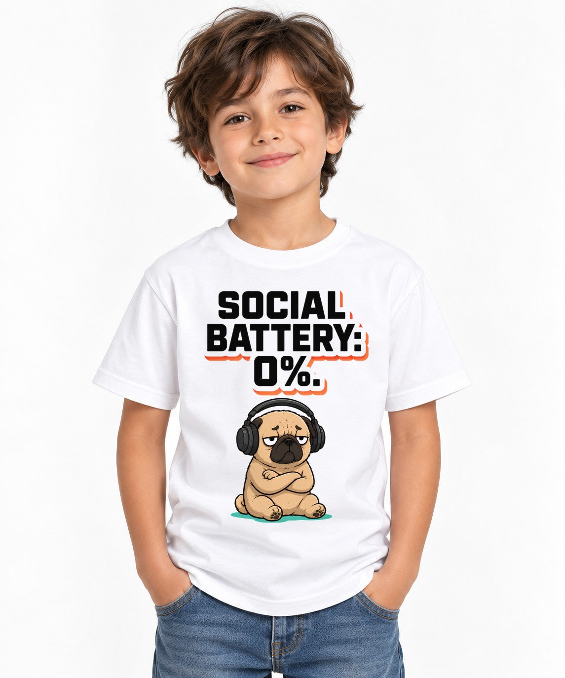 Social Battery Zero Pug - White