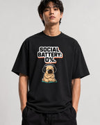 Social Battery Zero Pug Shirt - Funny Introvert Meme Tee - Black