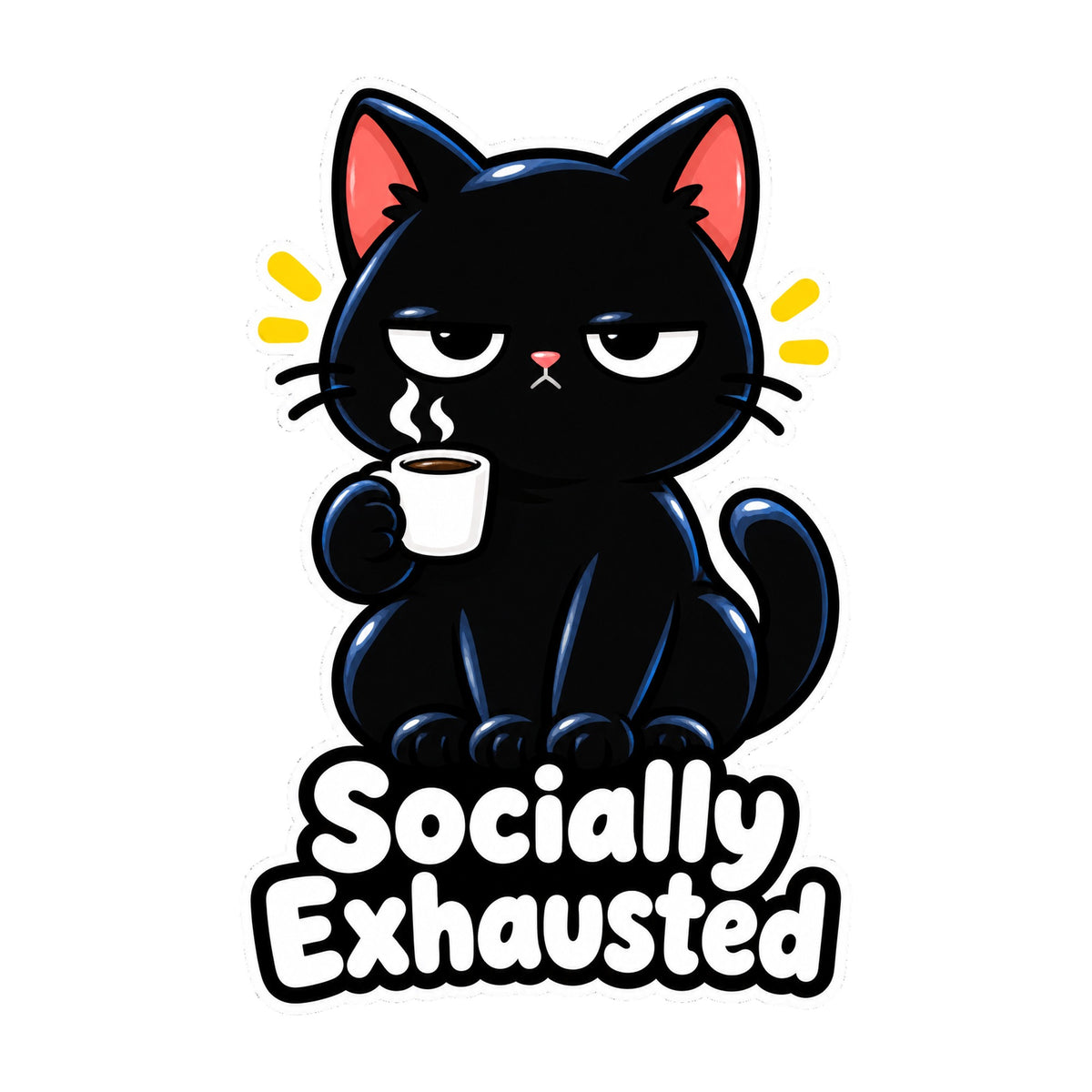 Socially Exhausted Cat