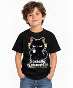 Socially Exhausted Cat - Black