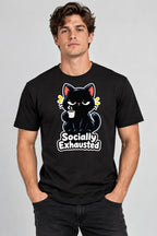 Socially Exhausted Cat - Black