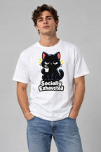Socially Exhausted Cat - White