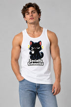 Socially Exhausted Cat - White