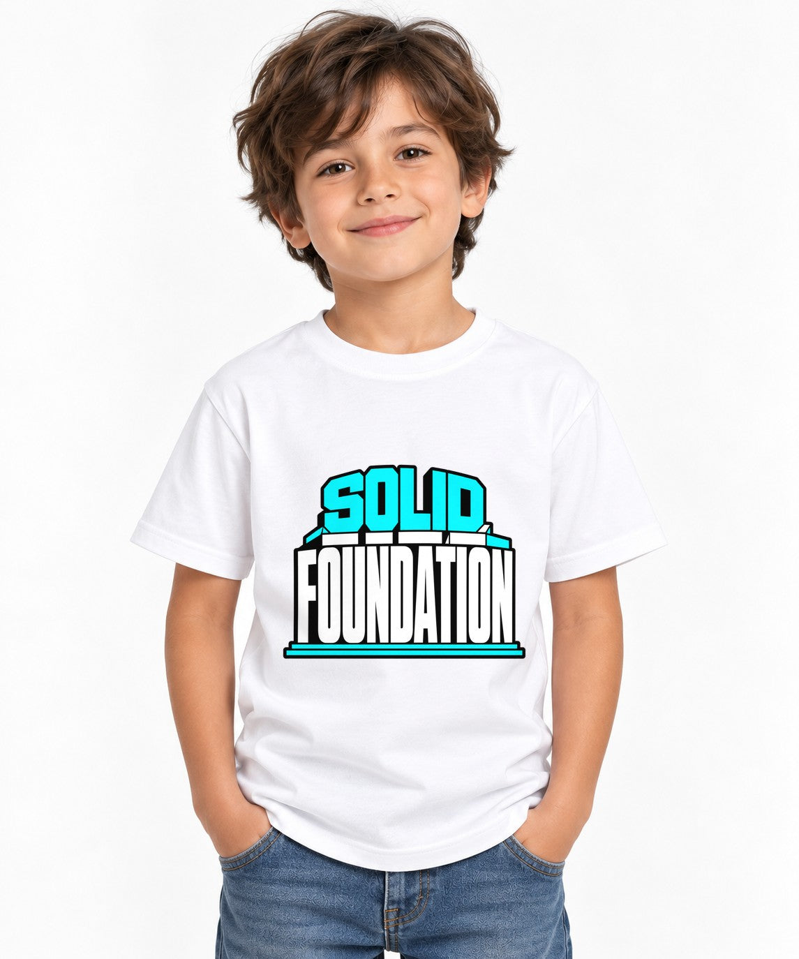 Solid Foundation Bold Typography Streetwear Graphic Tee - White