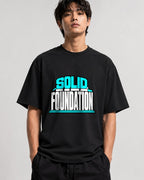 Solid Foundation Bold Typography Streetwear Graphic Tee - Black