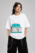 Solid Foundation Bold Typography Streetwear Graphic Tee - White