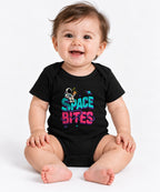 Space Bites Astronaut Pizza Shirt - Retro Cosmic Food Graphic Tee - Black