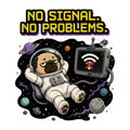 Space Pug No Signal Shirt - Funny Astronaut Dog Graphic Tee