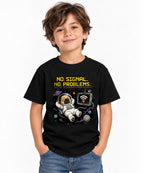 Space Pug No Signal Shirt - Funny Astronaut Dog Graphic Tee - Black