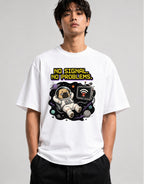 Space Pug No Signal Shirt - Funny Astronaut Dog Graphic Tee - White