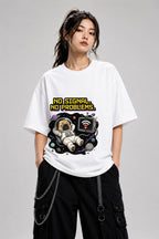 Space Pug No Signal Shirt - Funny Astronaut Dog Graphic Tee - White