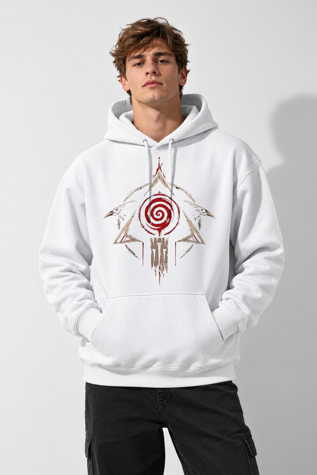 Spiral Crows Talisman - White
