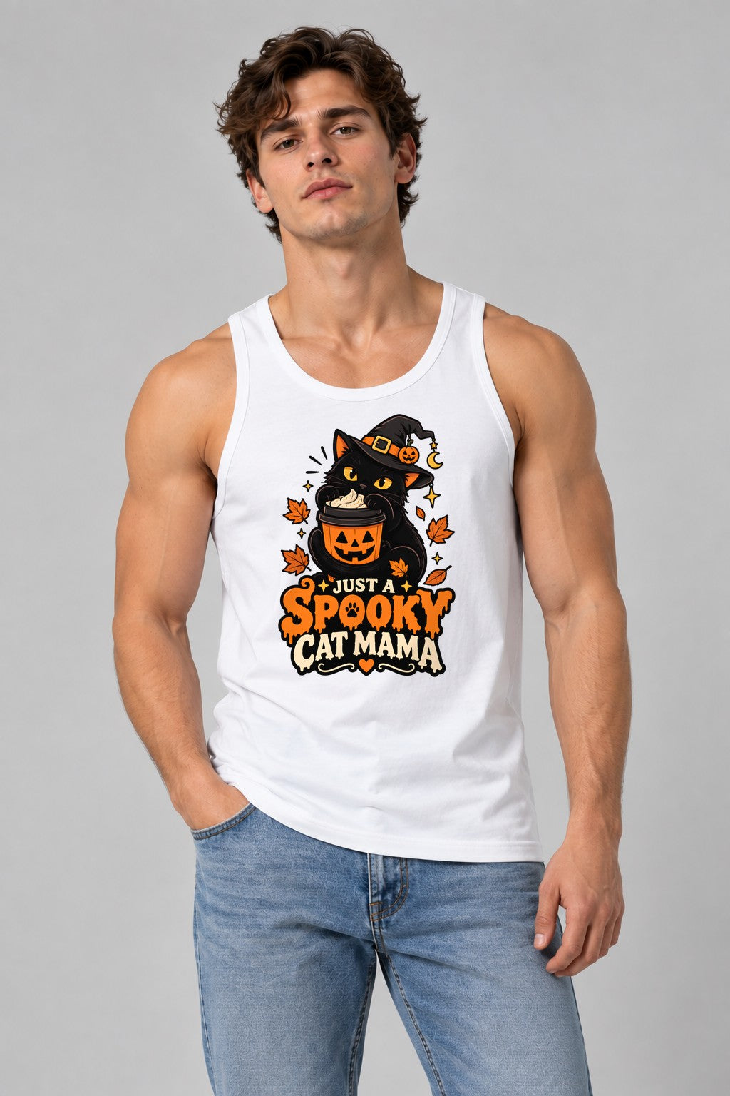 Spooky Cat Mama - White