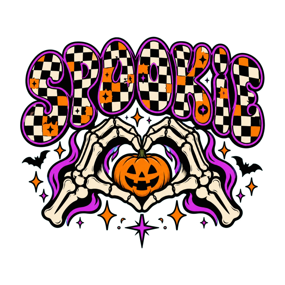 Spooky Checkered Pumpkin