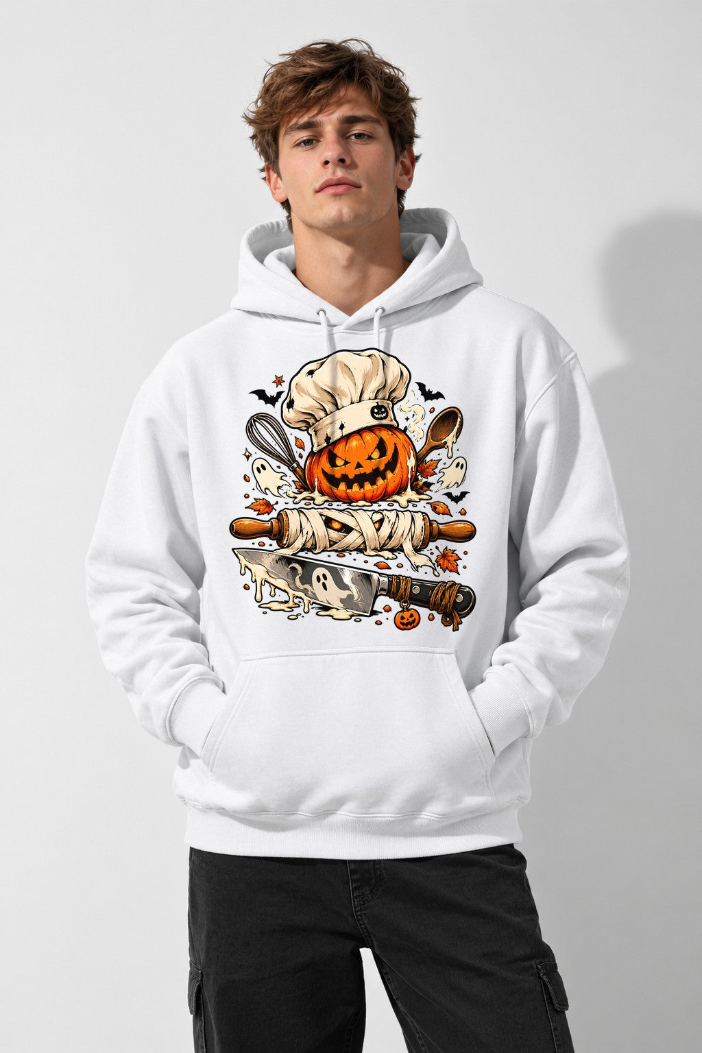 Spooky Chef Pumpkin - White