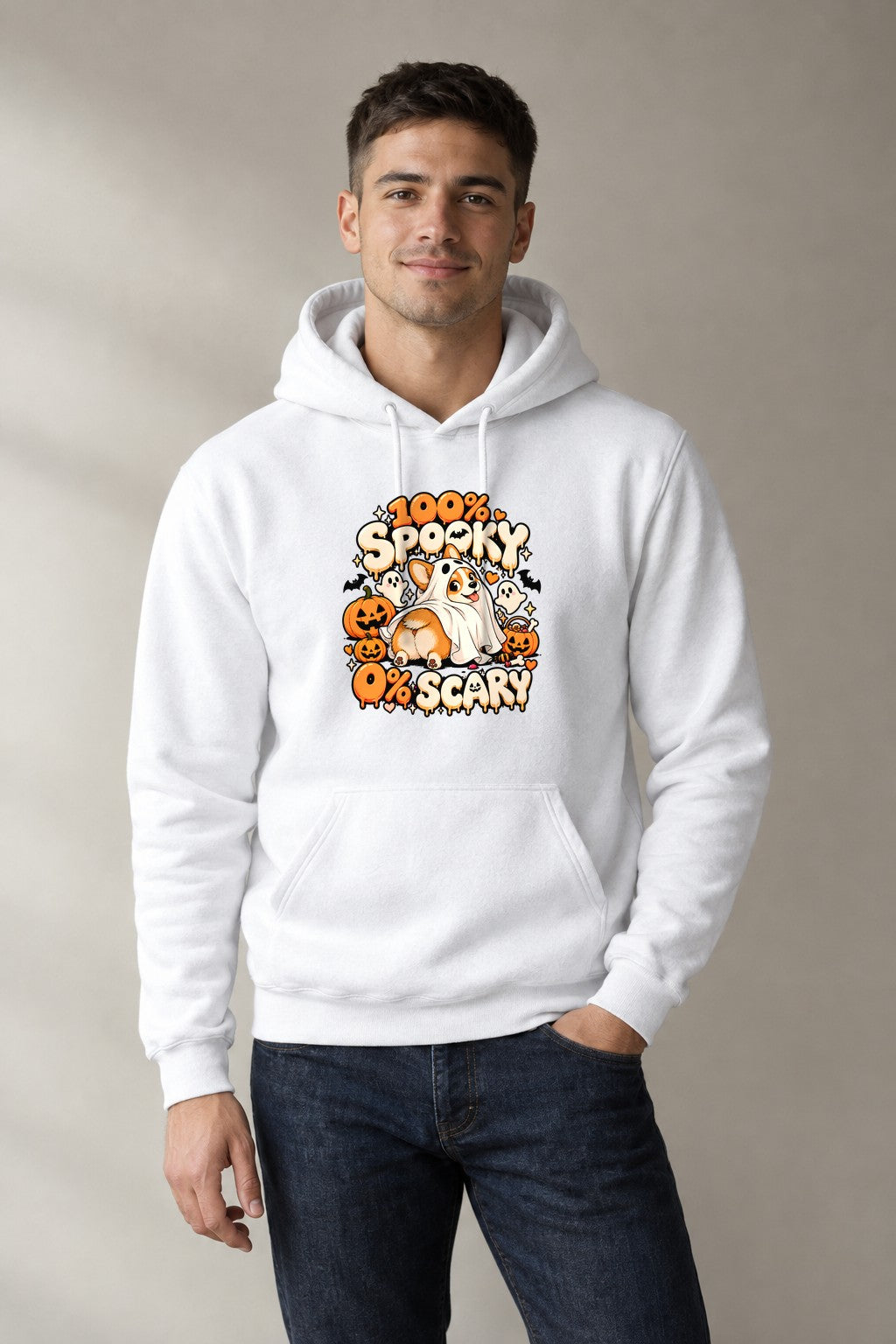 Spooky Corgi Ghost - White