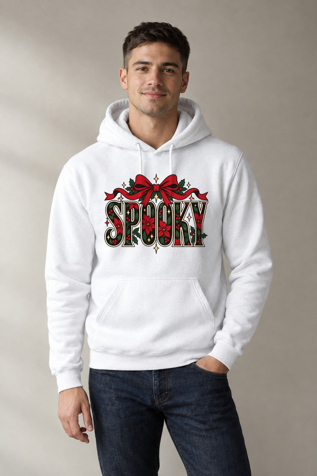 Spooky Holiday Lettering - White