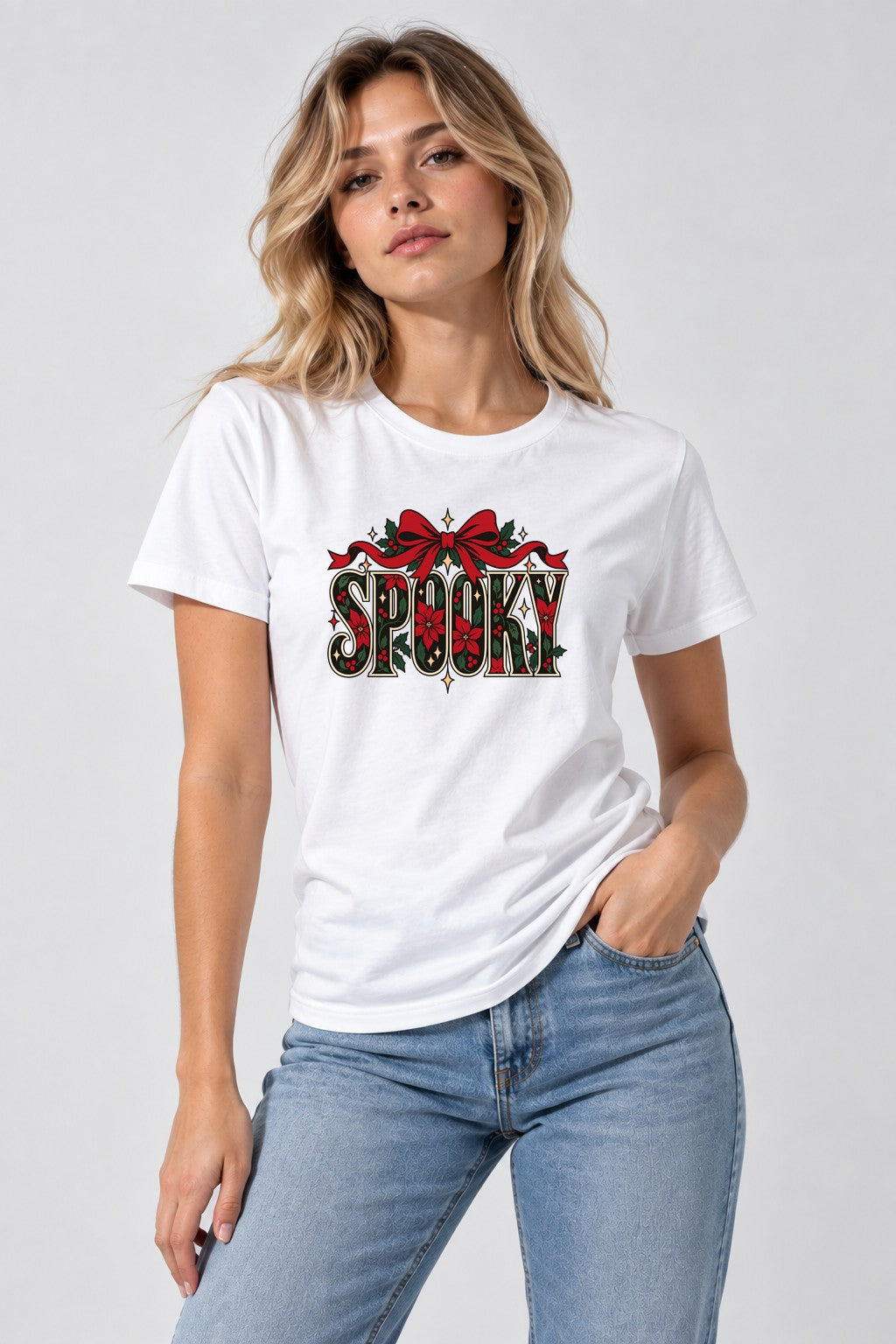 Spooky Holiday Lettering - White