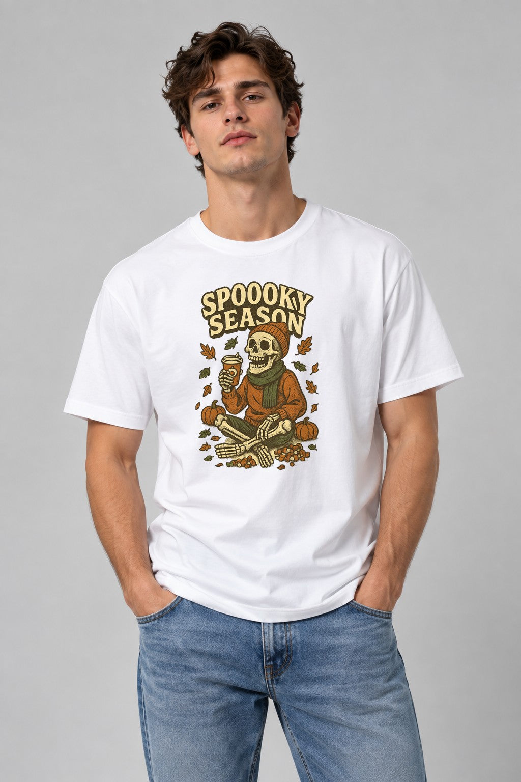 Spooky Season Skeleton - White