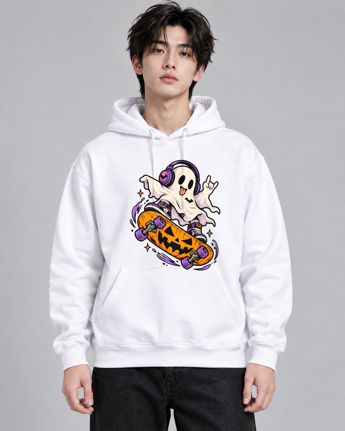 Spooky Skater Ghost - White