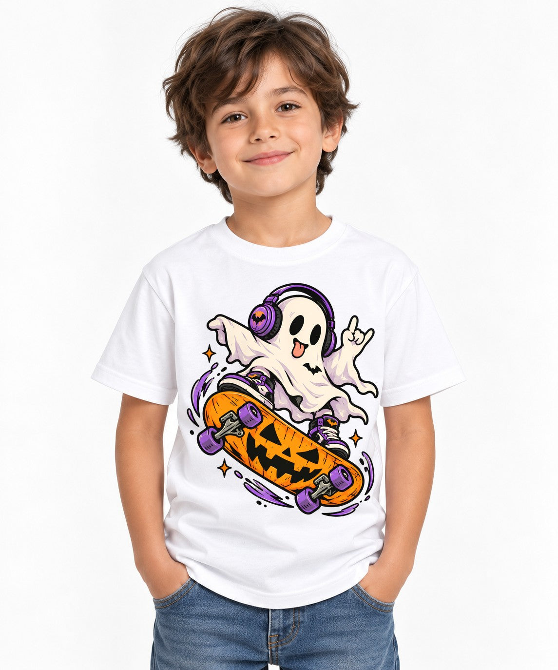 Spooky Skater Ghost - White