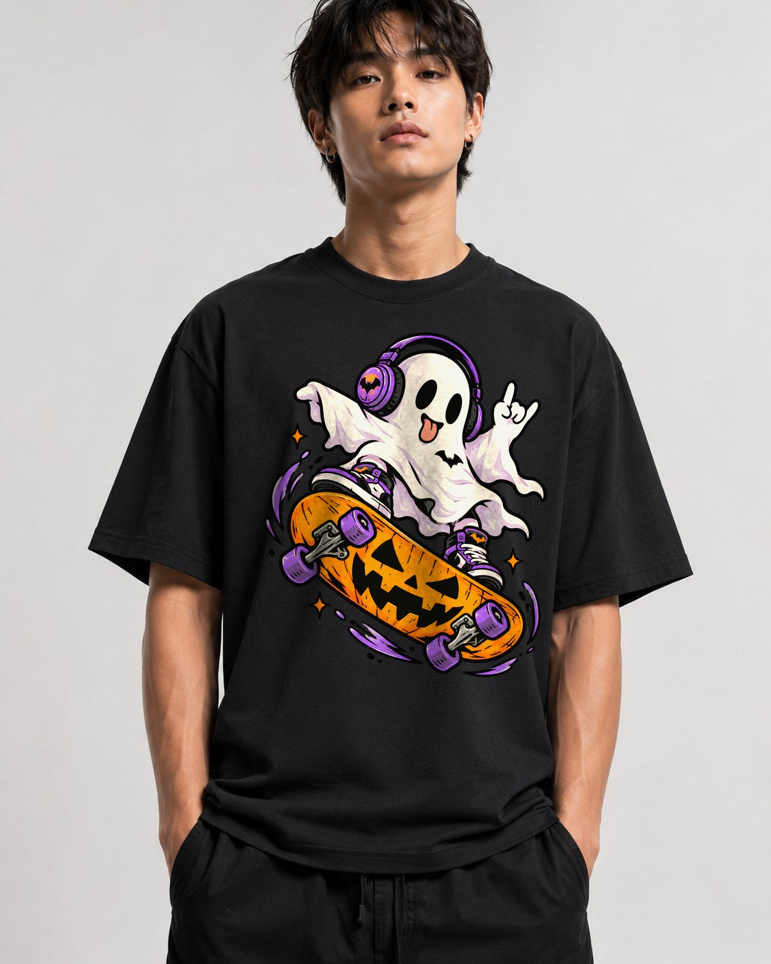 Spooky Skater Ghost - Black