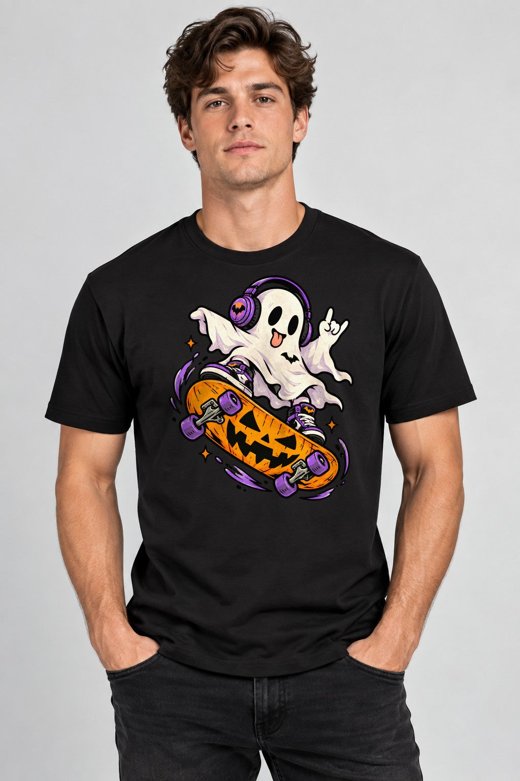 Spooky Skater Ghost - Black
